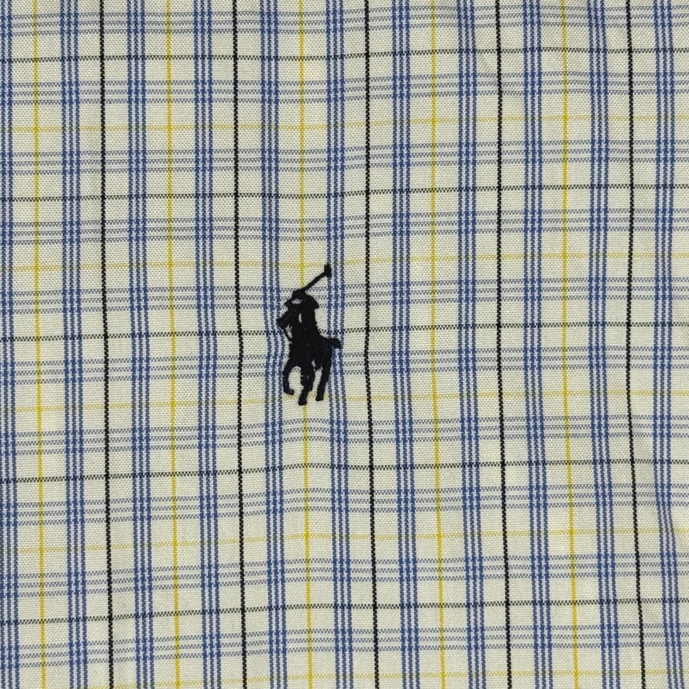 Ralph Lauren Mens Plaid Button Down Shirt Blue Yellow Classic‎ Fit 17 32/33 - Picture 4 of 10